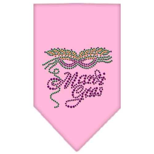 Mardi Gras Rhinestone Bandana Light Pink Small